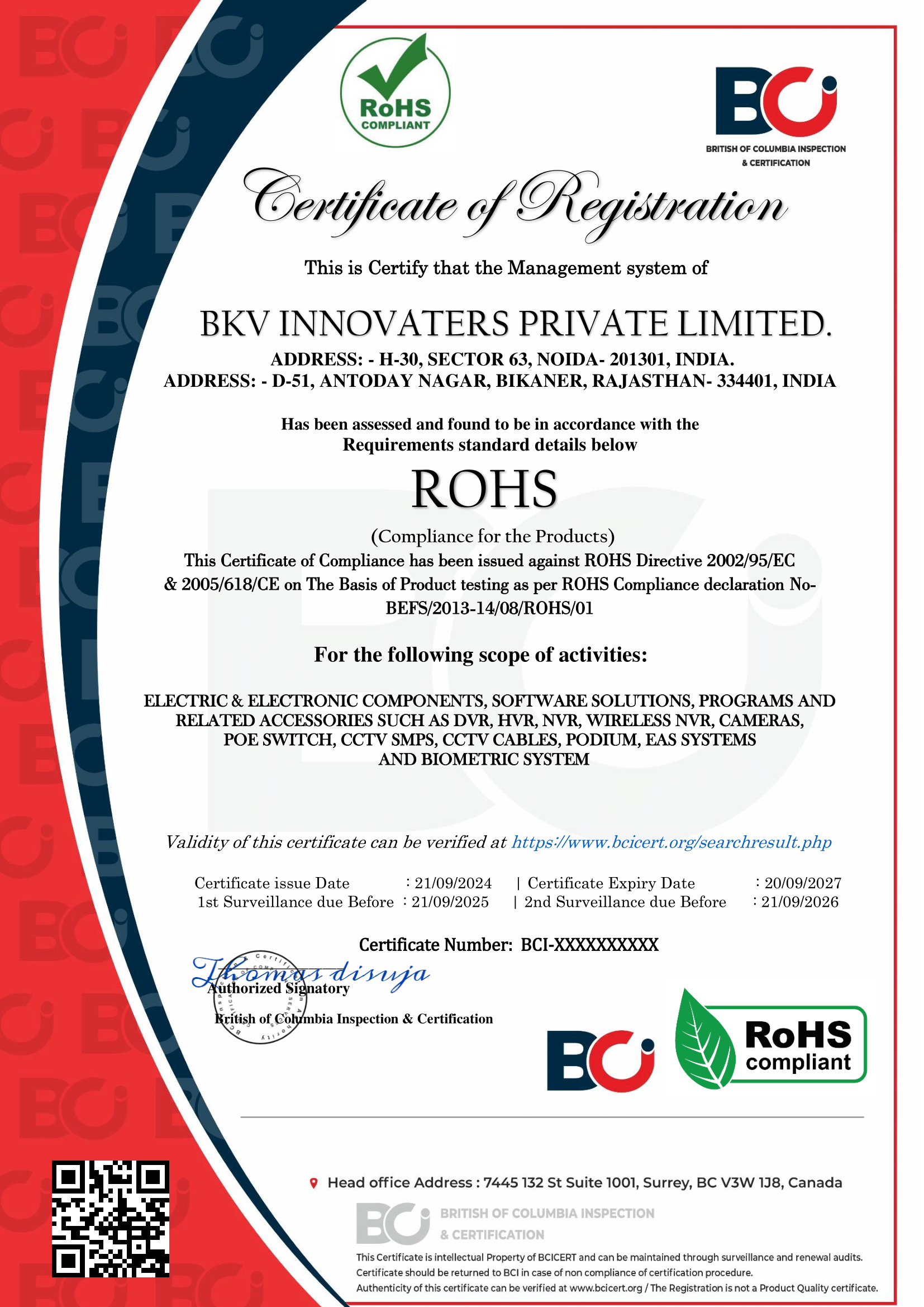 BKV INNOVATERS PRIVATE LIMITED ROHS DRAFT