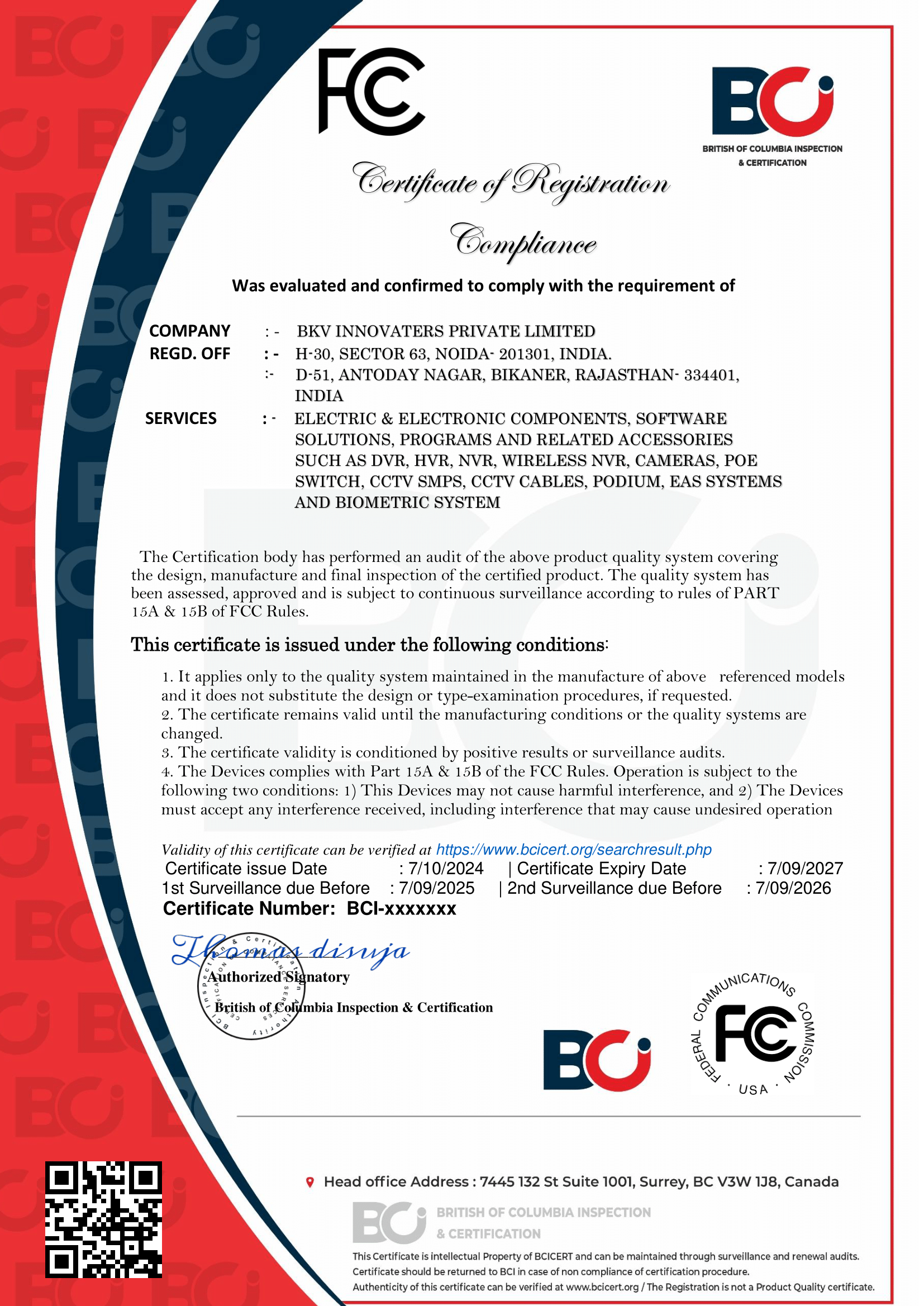 BKV INNOVATERS PRIVATE LIMITED FCC DRAFT